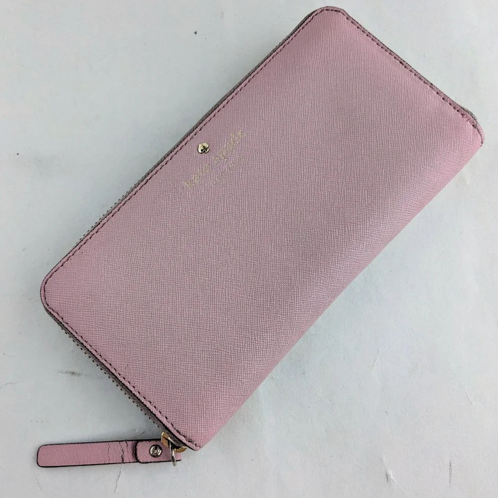 Kate Spade Mikas Pond Lacey Wallet Light Pink Pinkbonnet Leather Zipper